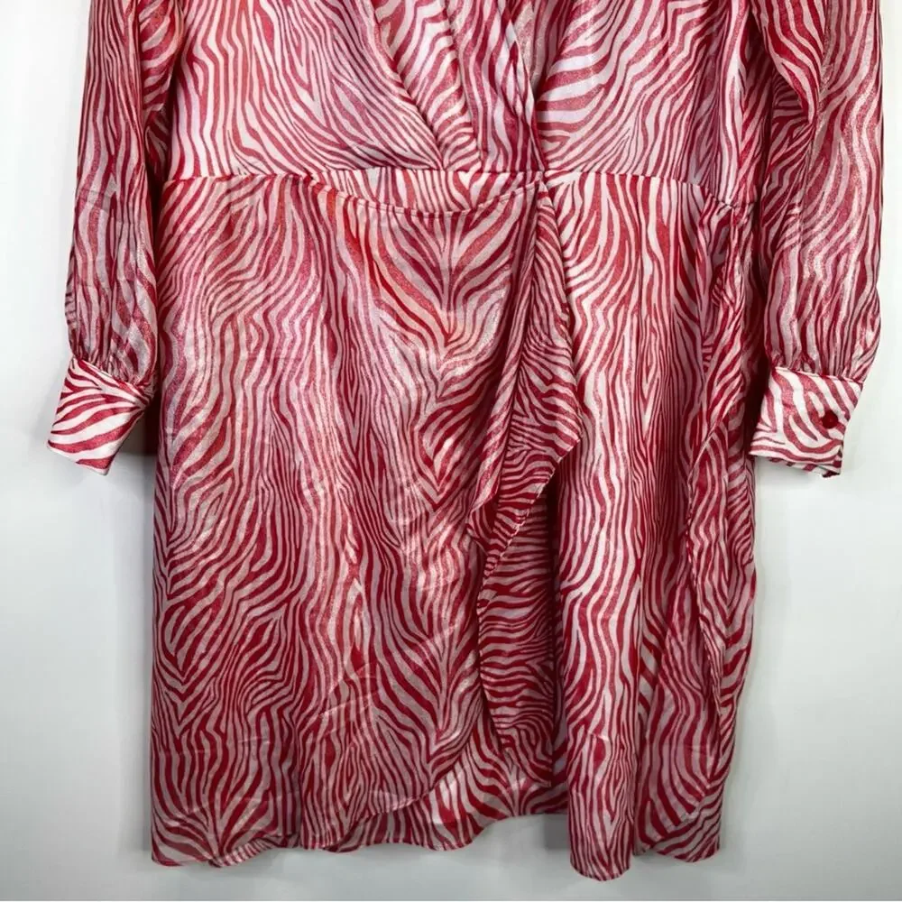 Michael Kors Zebra Print Wrap dress geranium - 0X - Picture 5 of 13